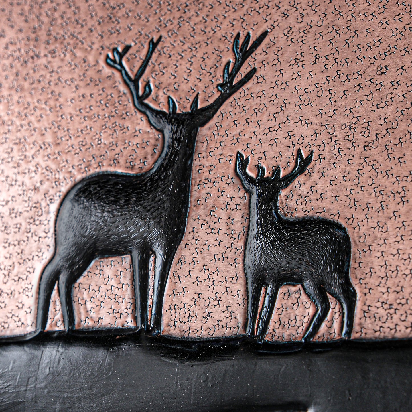 Deer Scene Kitchen Backsplash Tile 18"x30" Copper&Black