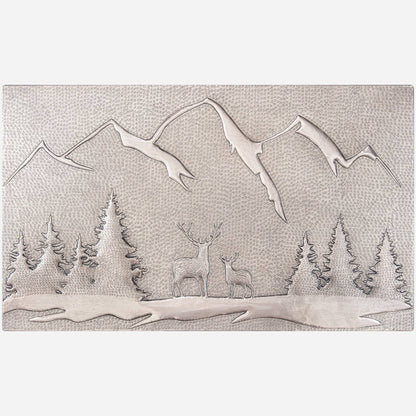 Deer Scene Kitchen Backsplash Tile 18"x30" Gray - Natuross