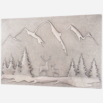 Deer Scene Kitchen Backsplash Tile 18"x30" Gray - Natuross