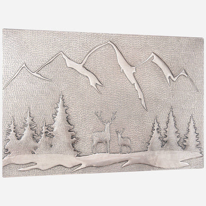 Deer Scene Kitchen Backsplash Tile 18"x30" Gray - Natuross