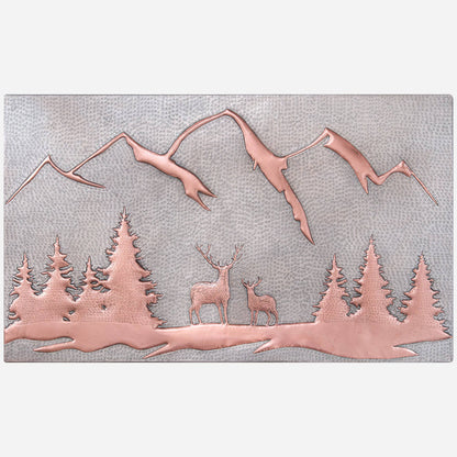 Deer Scene Kitchen Backsplash Tile 18"x30" Gray&Copper - Natuross