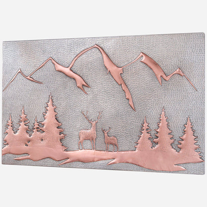 Deer Scene Kitchen Backsplash Tile 18"x30" Gray&Copper - Natuross