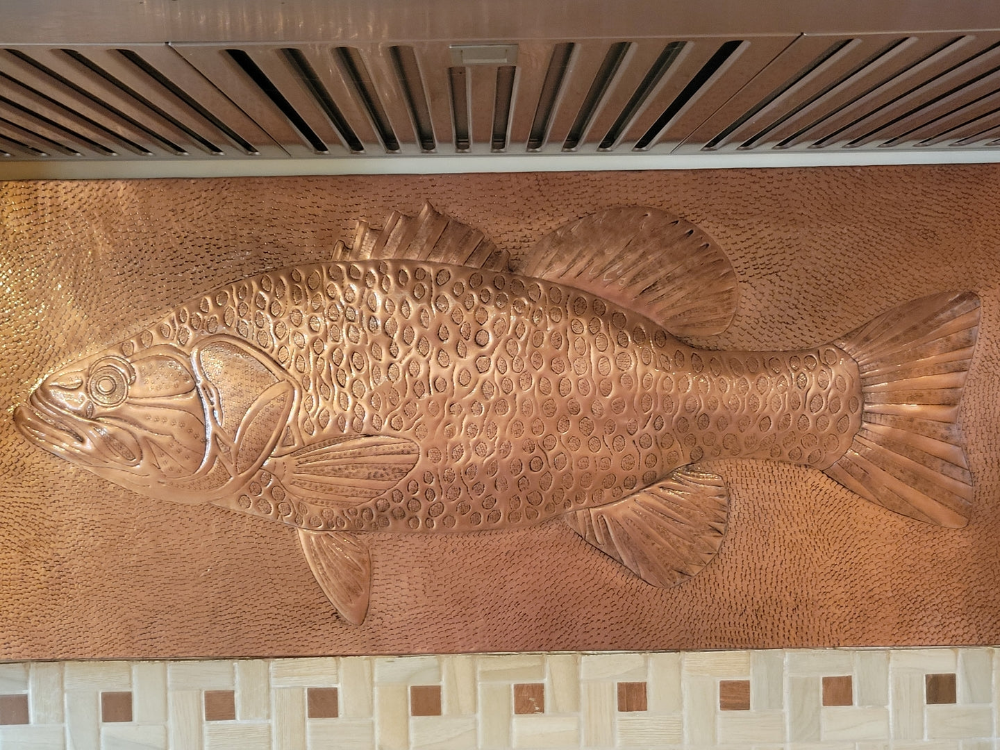 Largemouth Bass Fish Copper Backsplash