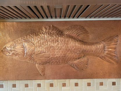 Largemouth Bass Fish Copper Backsplash