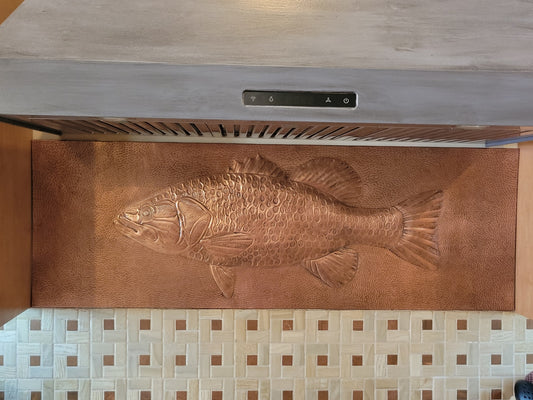 Largemouth Bass Fish Copper Backsplash