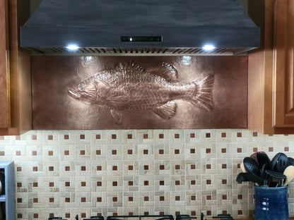 Largemouth Bass Fish Copper Backsplash