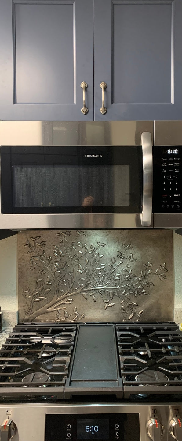 Silver Tree Branches Copper Backsplash