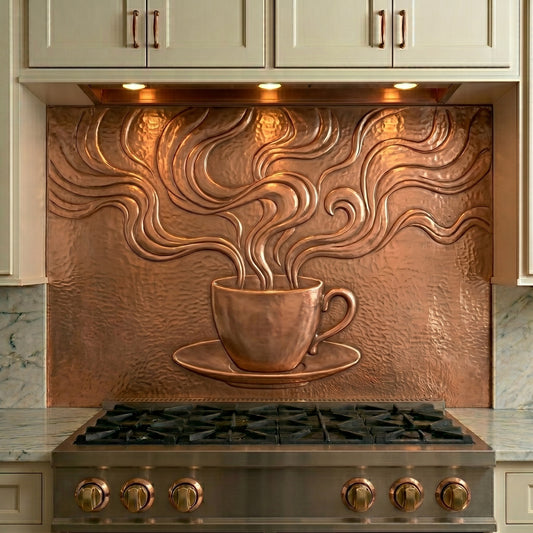 Espresso Emblem Copper Backsplash