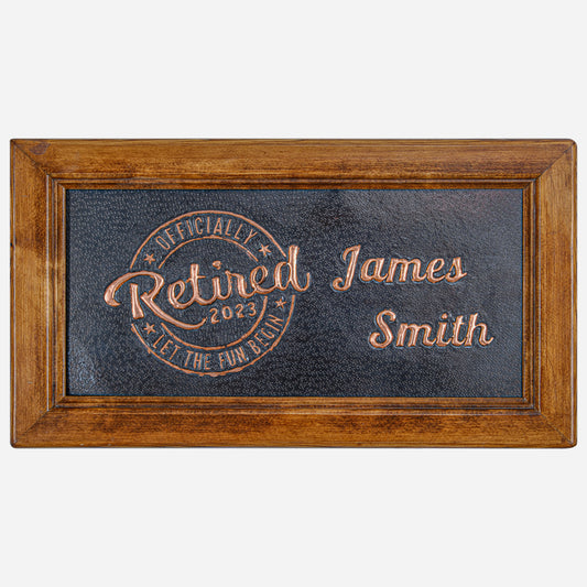 Retirement Gift Framed Copper Artwork (Personalized, Black&Copper Color)