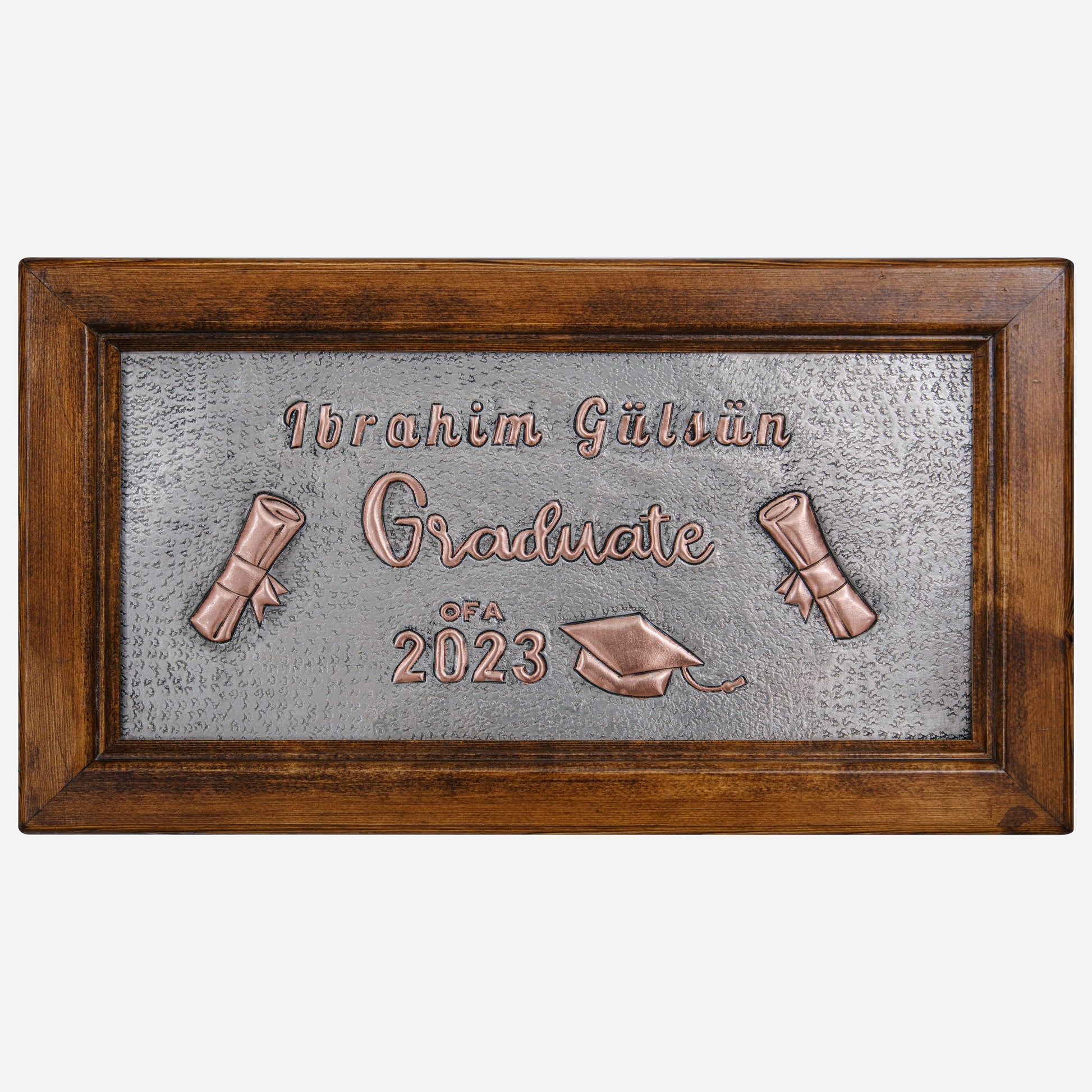 Graduation Gift Framed Copper Artwork (Personalized, Silver&Copper Color)