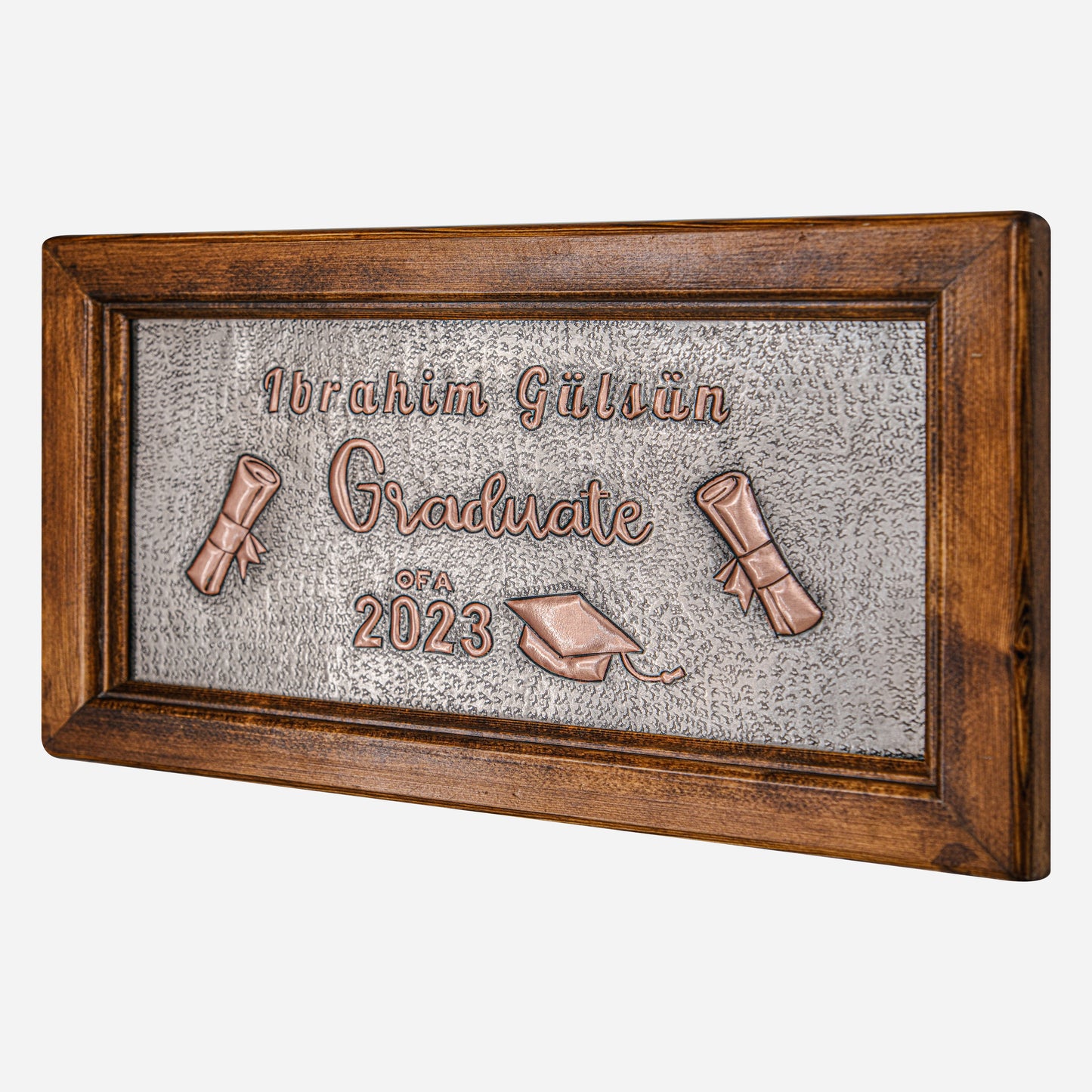 Graduation Gift Framed Copper Artwork (Personalized, Silver&Copper Color)