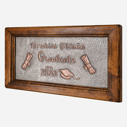 Graduation Gift Framed Copper Artwork (Personalized, Silver&Copper Color)