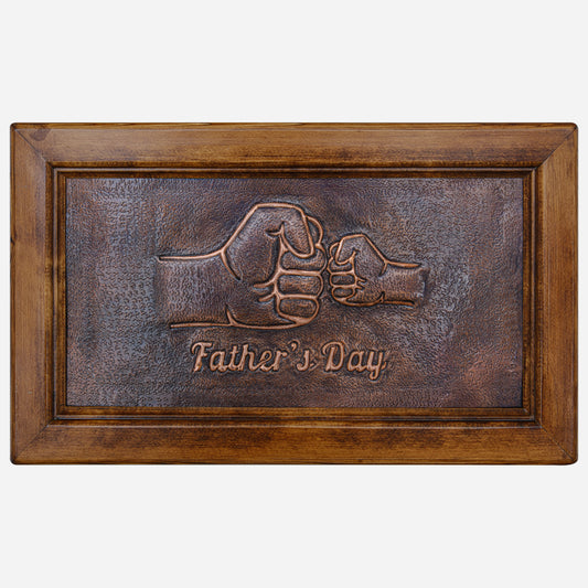 Father's Day Gift Framed Copper Artwork (Personalized, Brown Patina)