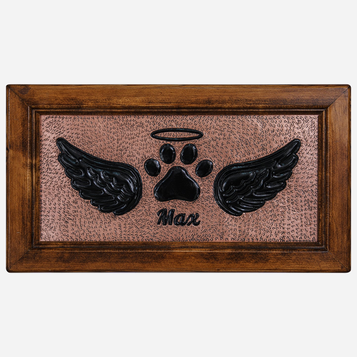 Pet Loss Personalized Memorial Gift Framed Copper Artwork (Dog Paw, Copper&Black Color)