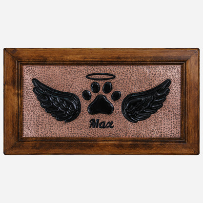 Pet Loss Personalized Memorial Gift Framed Copper Artwork (Dog Paw, Copper&Black Color)