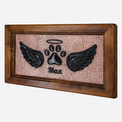 Pet Loss Personalized Memorial Gift Framed Copper Artwork (Dog Paw, Copper&Black Color)