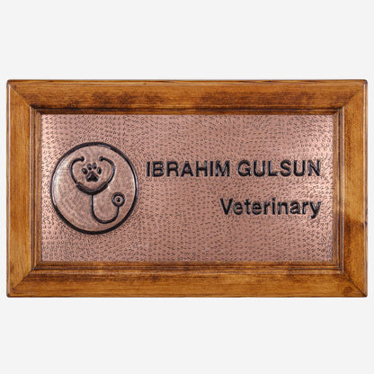 Copper Veterinary Name Sign for Wall (Copper&Black Color)