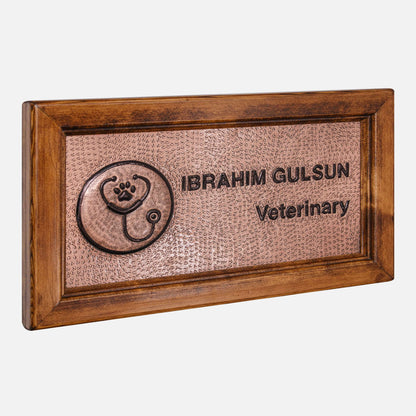 Copper Veterinary Name Sign for Wall (Copper&Black Color)