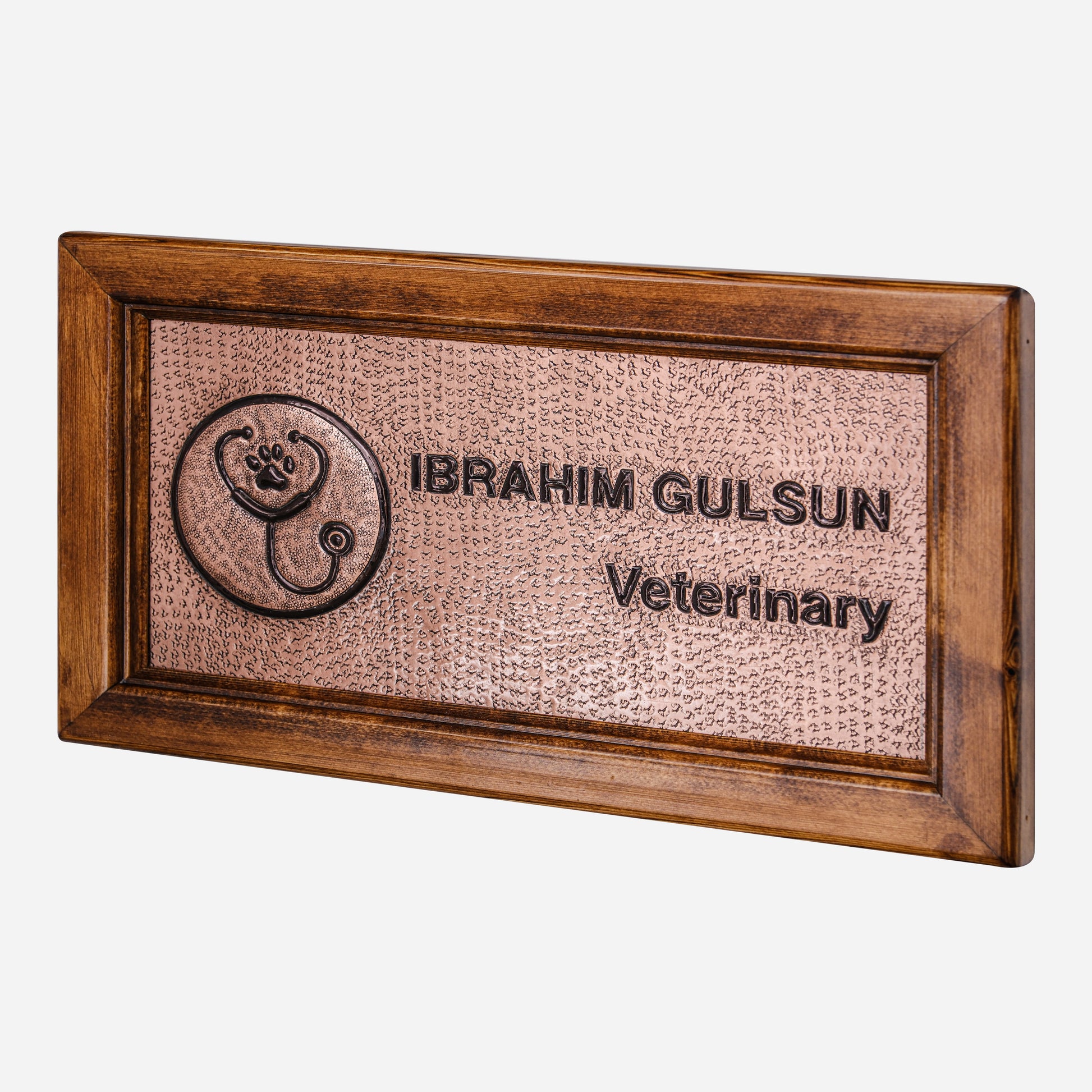 Copper Veterinary Name Sign for Wall (Copper&Black Color)