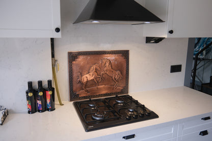 Wild Horses Brown Copper Kitchen Backsplash - Natuross