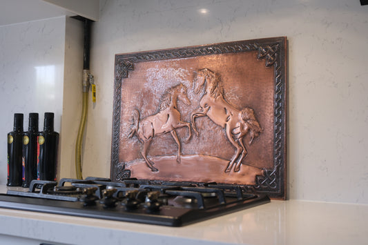 Wild Horses Brown Copper Kitchen Backsplash - Natuross