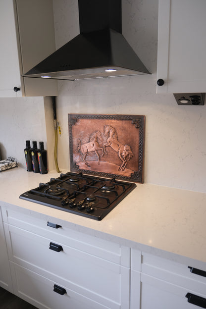 Wild Horses Brown Copper Kitchen Backsplash - Natuross