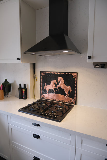 Wild Horses Black Copper Kitchen Backsplash - Natuross