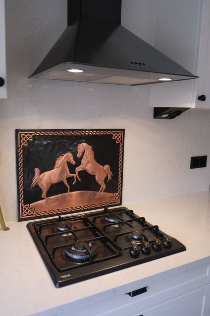 Wild Horses Black Copper Kitchen Backsplash - Natuross
