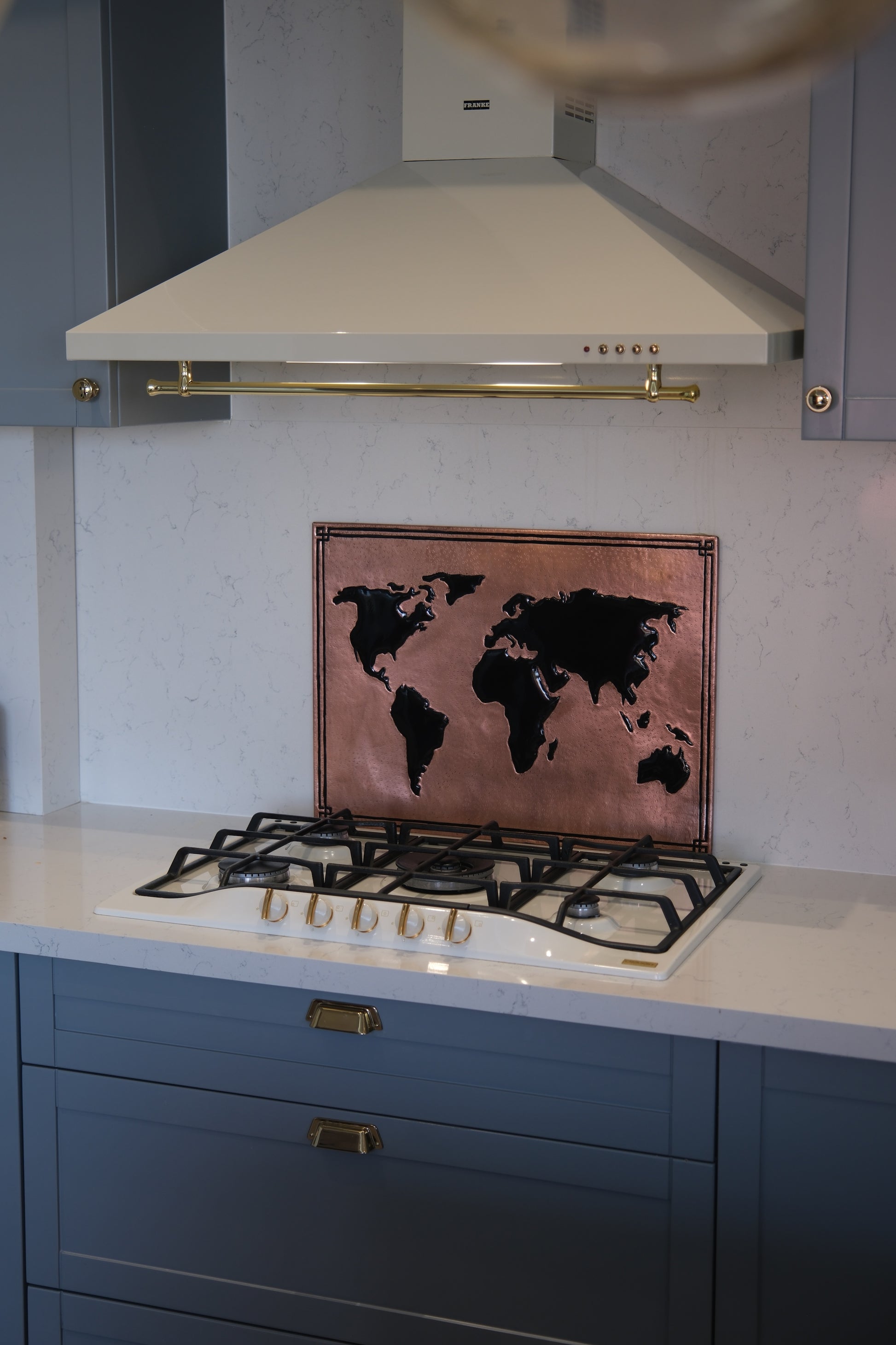 World Map Copper & Black Kitchen Backsplash - Natuross