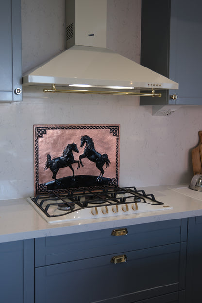 Wild Horses Copper & Black Kitchen Backsplash - Natuross