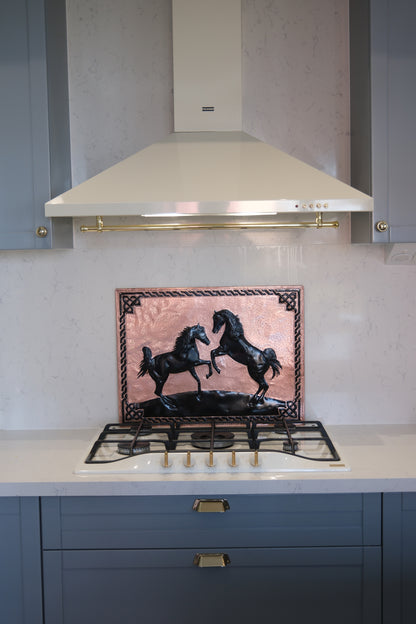 Wild Horses Copper & Black Kitchen Backsplash - Natuross