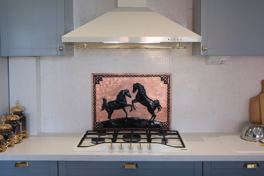 Wild Horses Copper & Black Kitchen Backsplash - Natuross