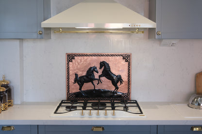 Wild Horses Copper & Black Kitchen Backsplash - Natuross