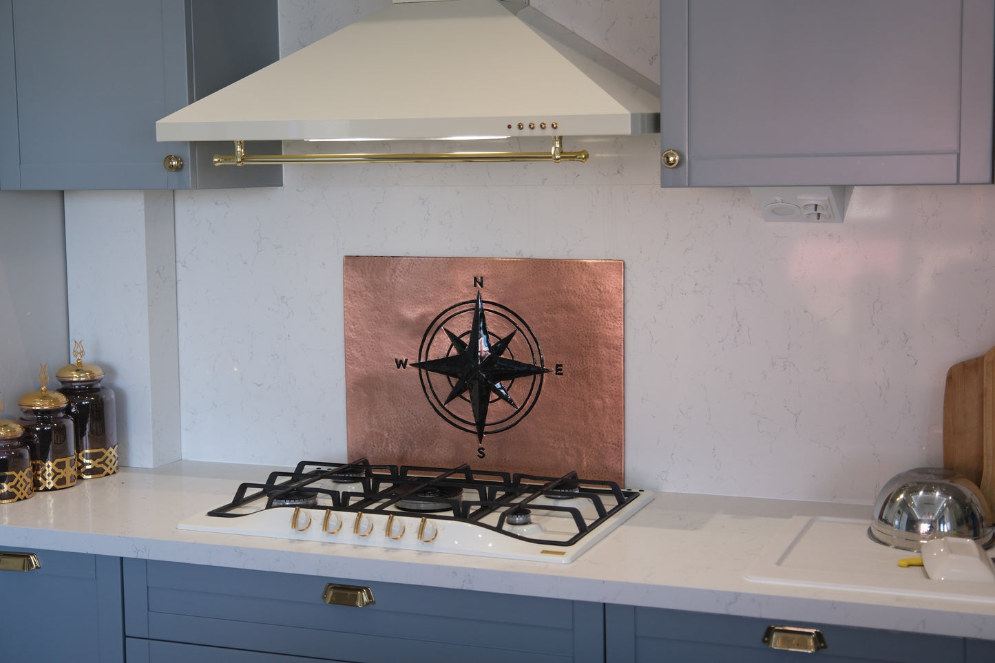 Compass Rose Copper & Black Kitchen Backsplash - Natuross