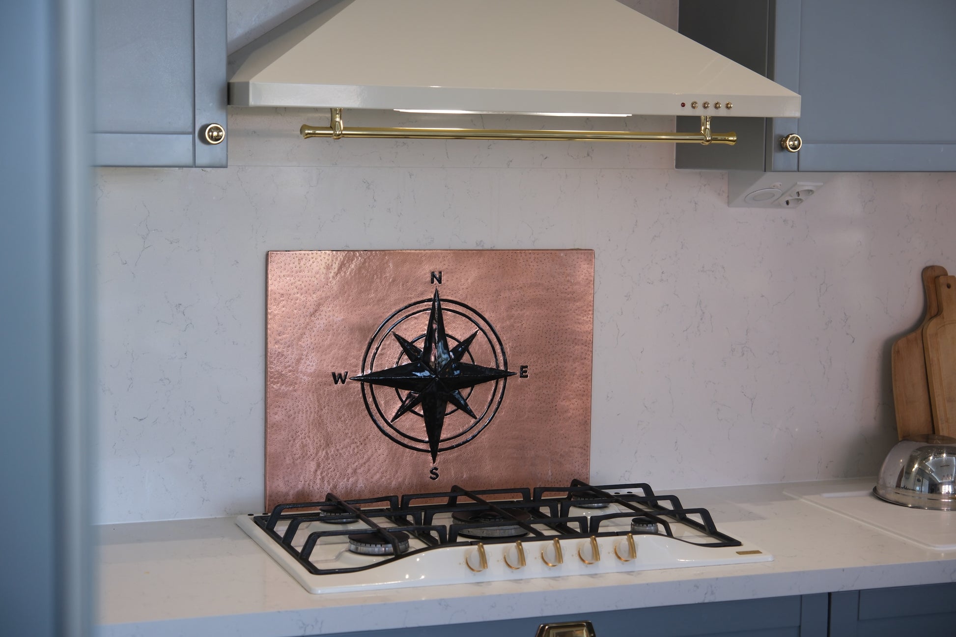 Compass Rose Copper & Black Kitchen Backsplash - Natuross