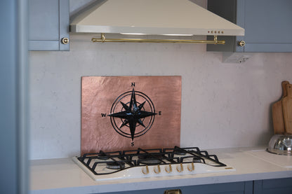Compass Rose Copper & Black Kitchen Backsplash - Natuross
