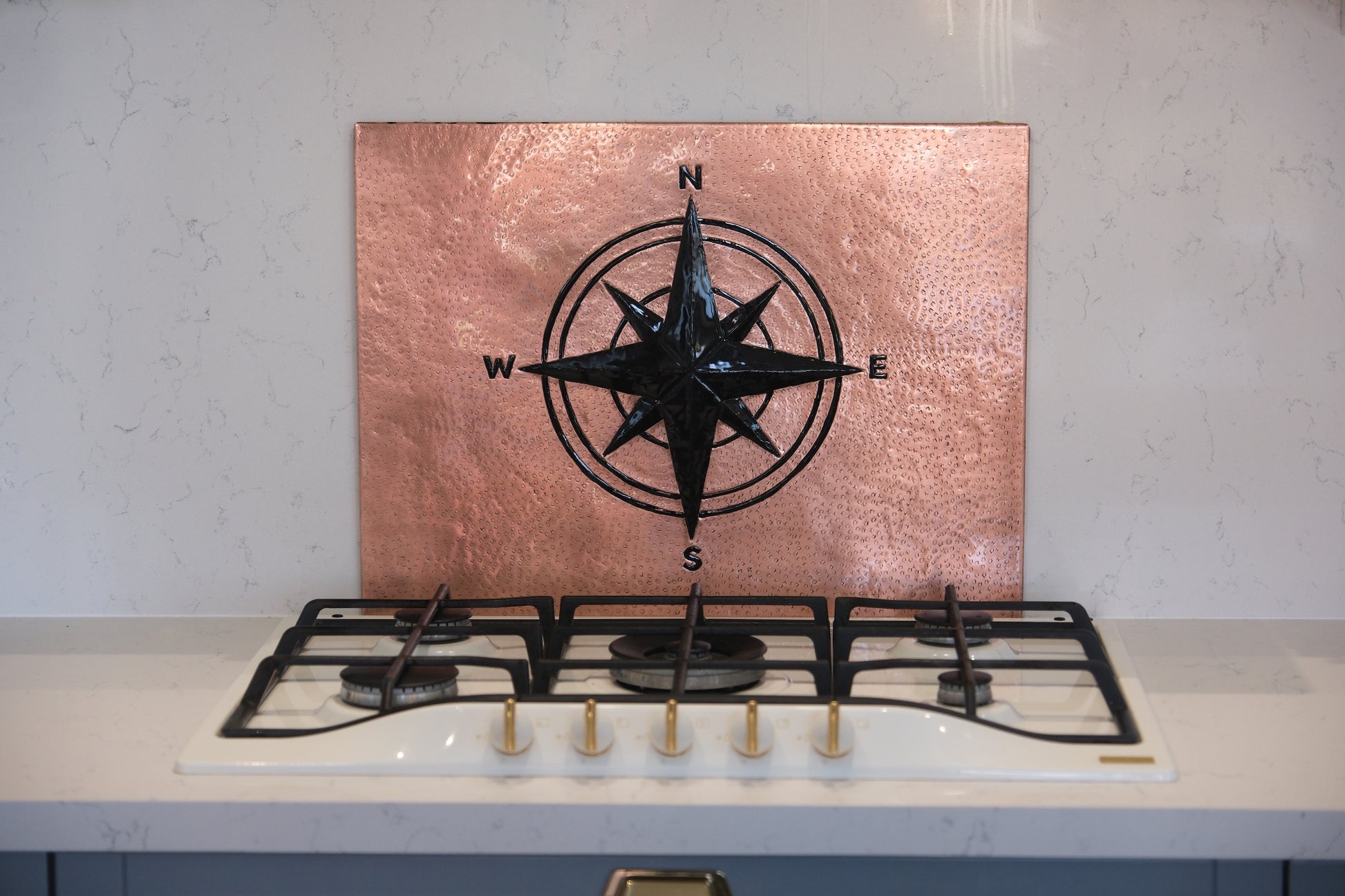Compass Rose Copper & Black Kitchen Backsplash - Natuross
