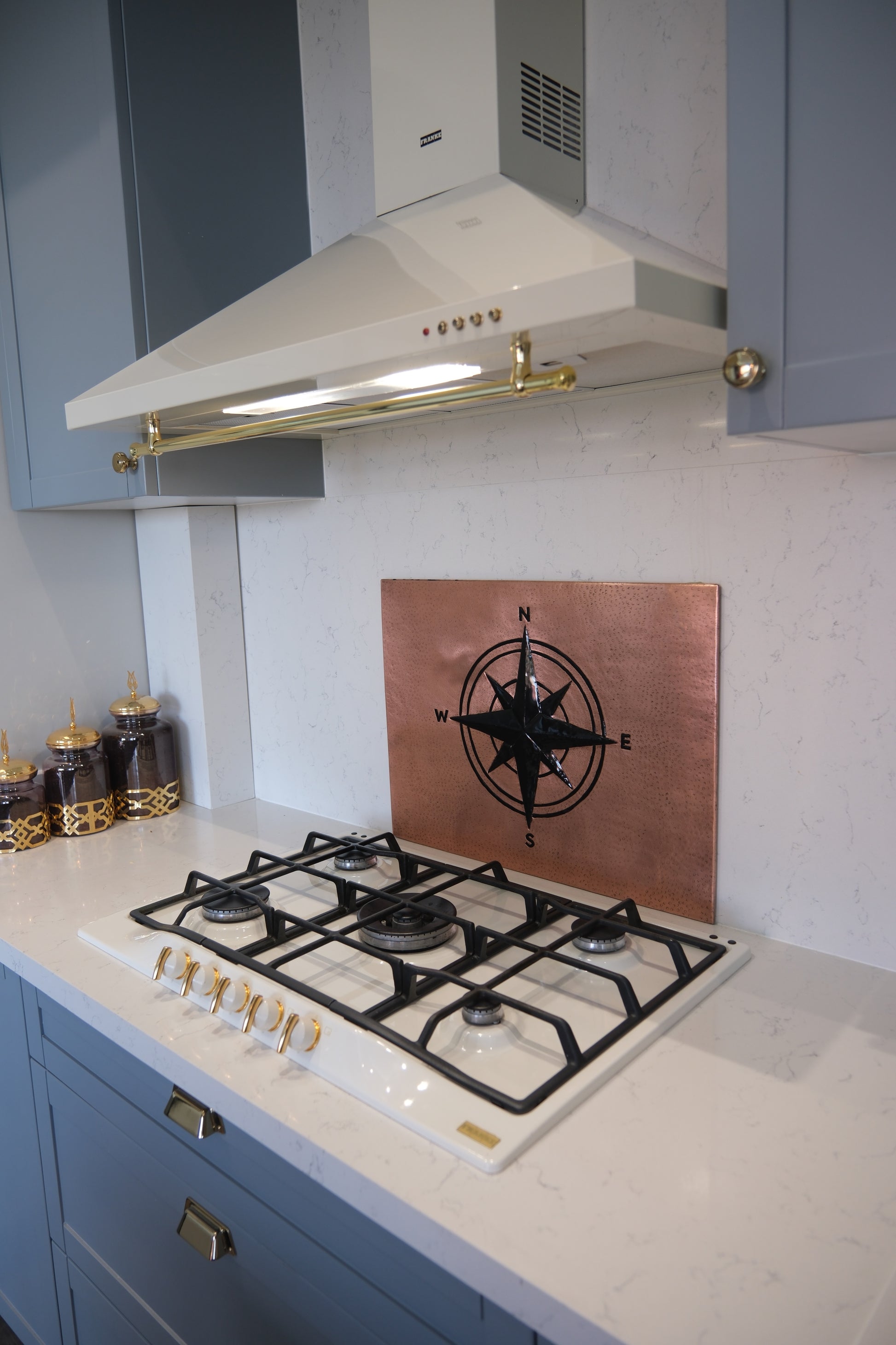 Compass Rose Copper & Black Kitchen Backsplash - Natuross