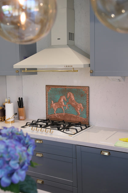 Wild Horses Green Copper Kitchen Backsplash - Natuross