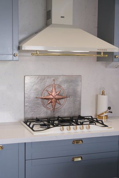 Compass Rose Gray & Copper Kitchen Backsplash - Natuross