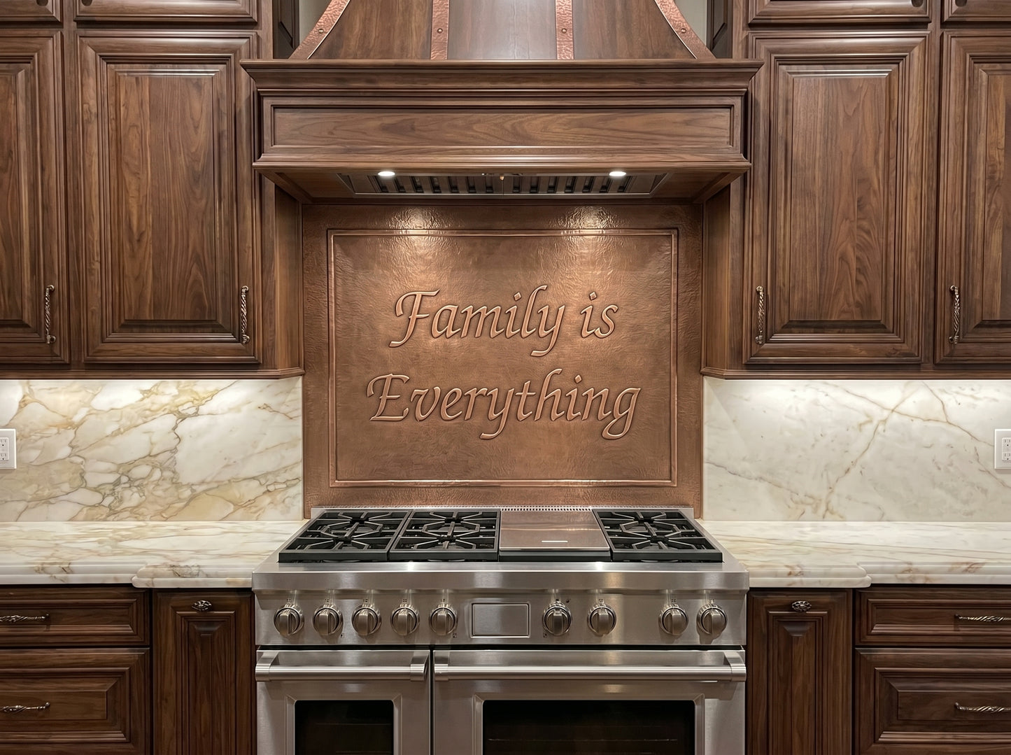 Family Is Everything Copper Kitchen Backsplash