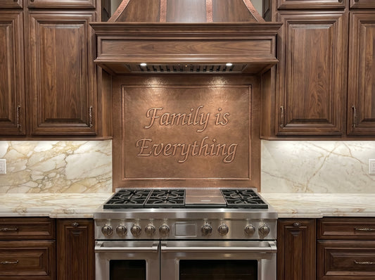 Family Is Everything Copper Kitchen Backsplash