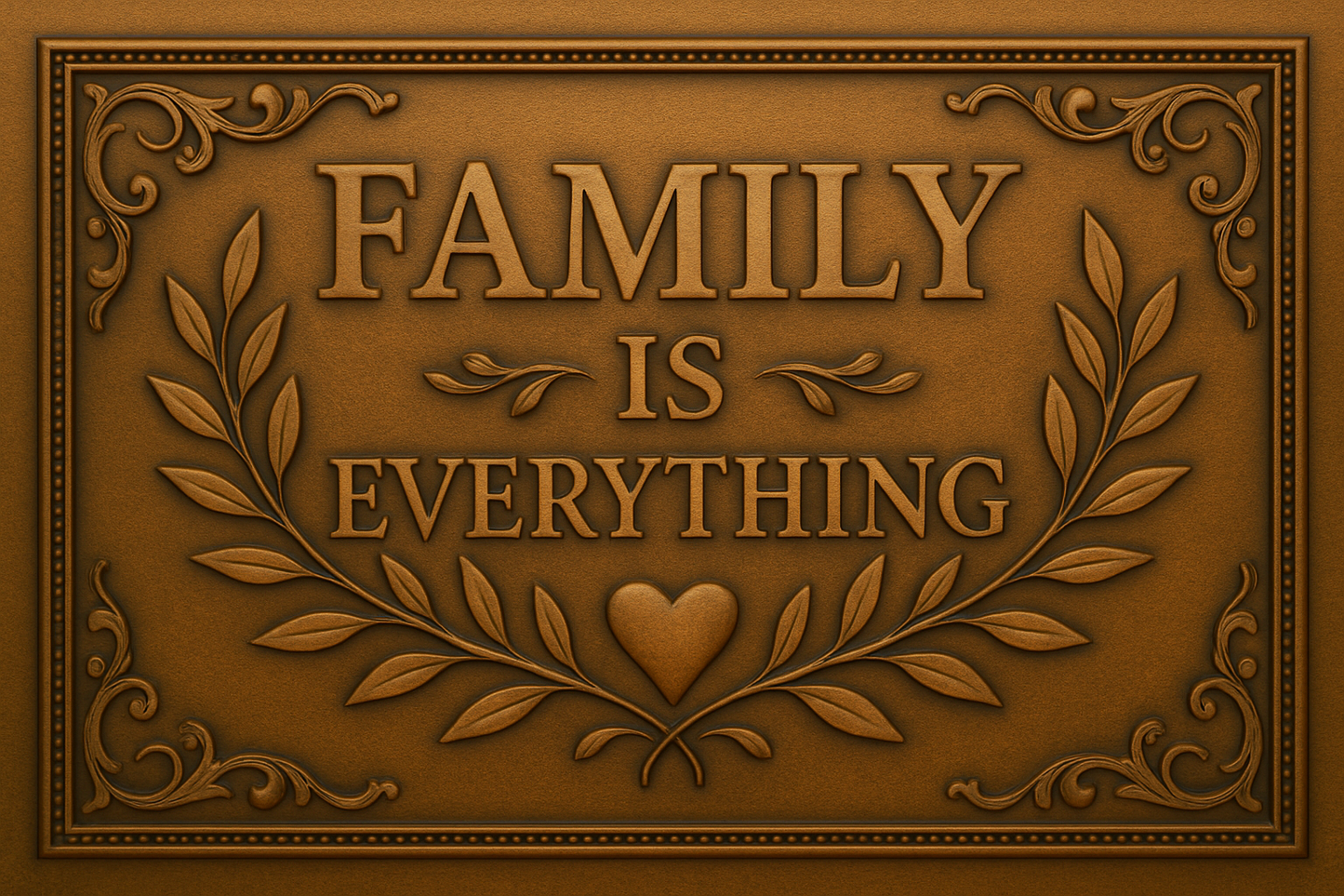 Family is Everything Copper Panel — Handmade Embossed Wall & Backsplash Art