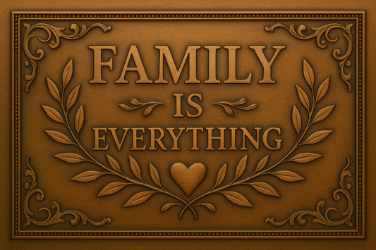 Family is Everything Copper Panel — Handmade Embossed Wall & Backsplash Art