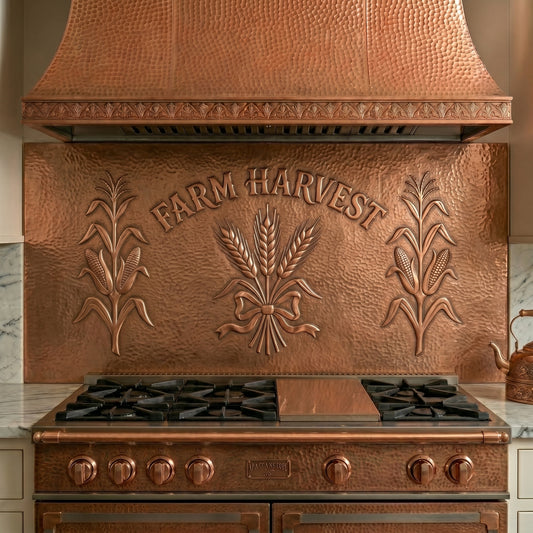 Farm Harvest Emblem Copper Sign