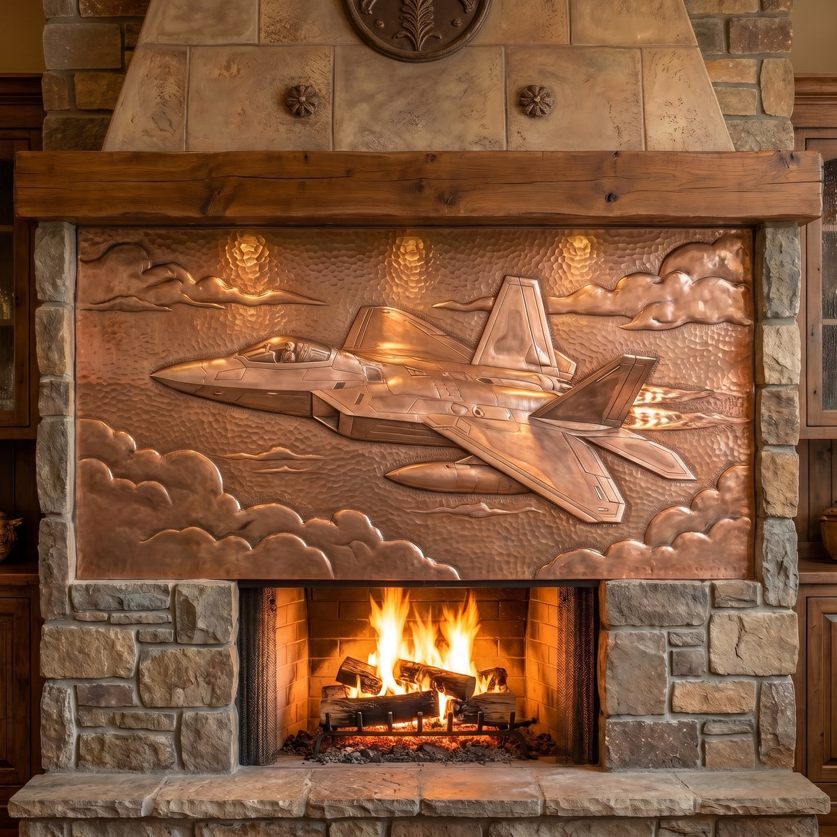 Fighter Jet Copper Panel
