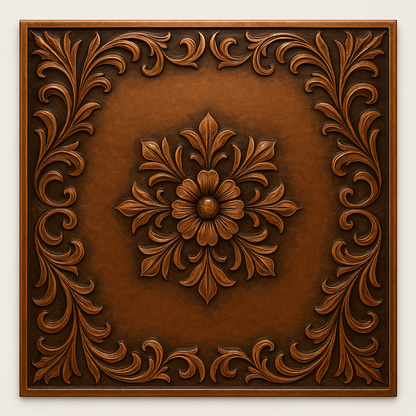 Floral Scroll Metal Wall Art Backsplash Panel