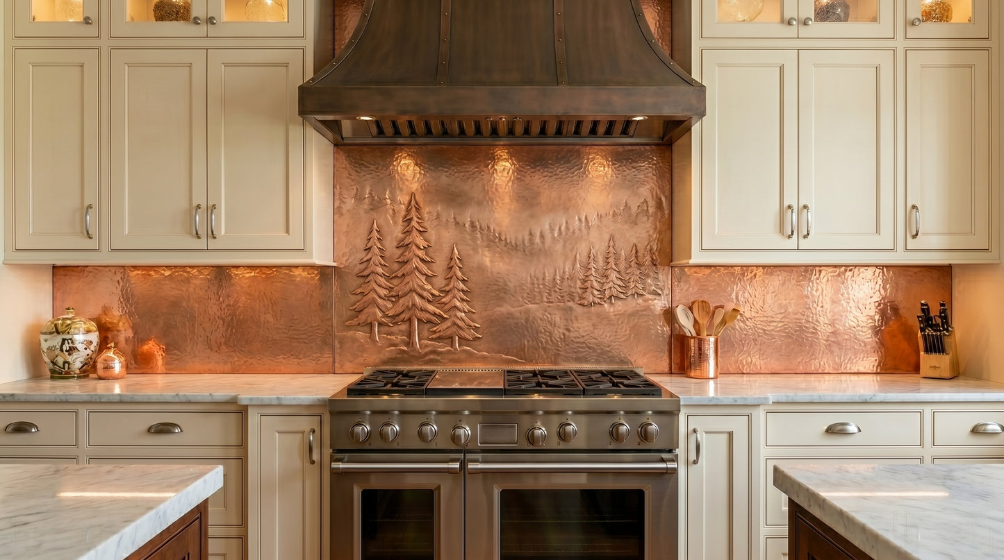 Foggy Pine Forest Copper Panel