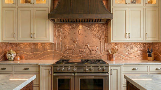 Forest Landscape Copper Full Wall Kitchen Backsplash
