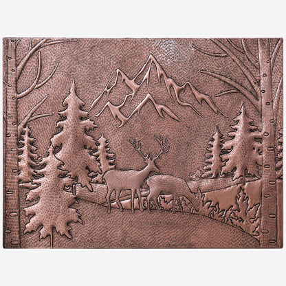 Forest Scene Kitchen Backsplash Tile - 24"x32" Copper - Natuross